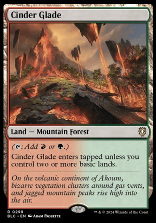 (299) Magic The Gathering Commander: Bloomburrow Single: Cinder Glade  Rare