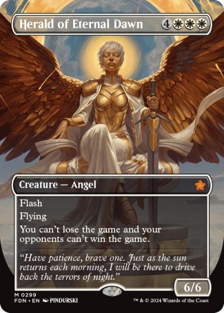 (299) Magic The Gathering Magic: The Gathering Foundations: Extras Single: Herald of Eternal Dawn (V.1) Holo Mythic