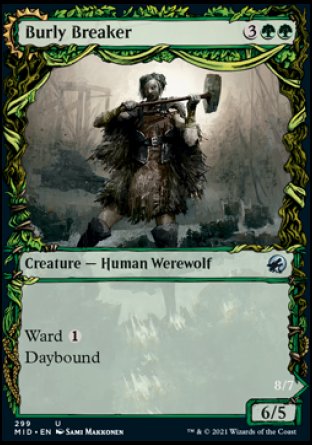 (299) Magic The Gathering Innistrad: Midnight Hunt: Extras Single: Burly Breaker // Dire-Strain Demolisher Holo Uncommon