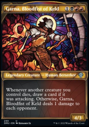 (299) Magic The Gathering Dominaria United: Extras Single: Garna, Bloodfist of Keld (V.1) Holo Uncommon
