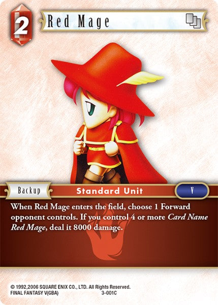 (001) Final Fantasy TCG Opus III Single: Red Mage (3-001) Holo Common