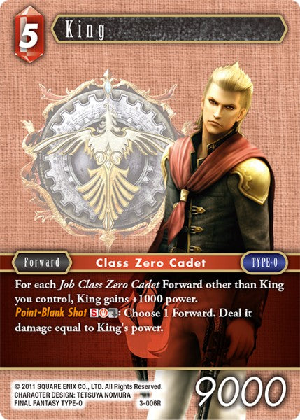 (006) Final Fantasy TCG Opus III Single: King (3-006) Holo Rare