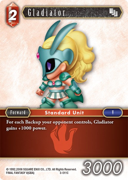 (011) Final Fantasy TCG Opus III Single: Gladiator (3-011) Holo Common