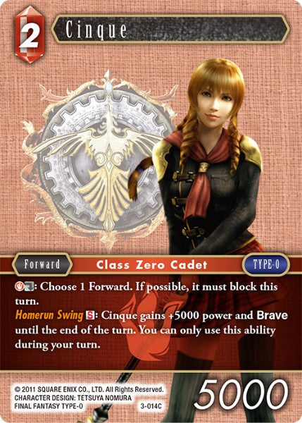(014) Final Fantasy TCG Opus III Single: Cinque (3-014) Holo Common