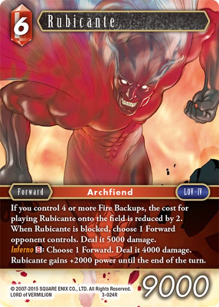(024) Final Fantasy TCG Opus III Single: Rubicante (3-024)  Rare