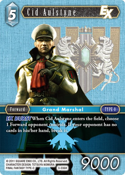 (036) Final Fantasy TCG Opus III Single: Cid Aulstyne (3-036) Holo Hero