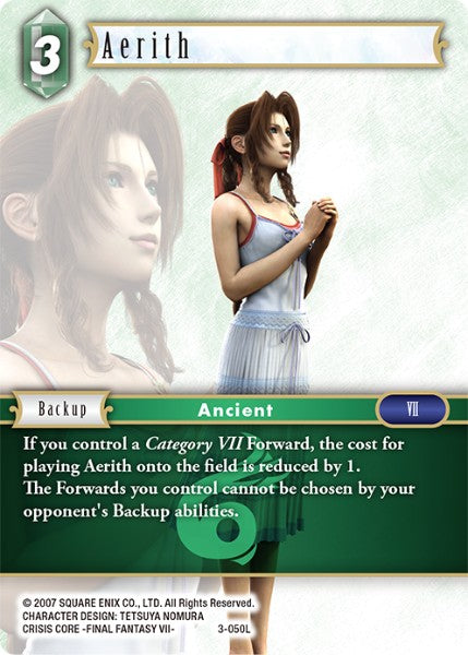 (050) Final Fantasy TCG Opus III Single: Aerith (3-050) Holo Legend