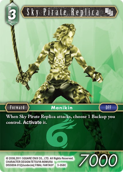 (058) Final Fantasy TCG Opus III Single: Sky Pirate Replica (3-058) Holo Common