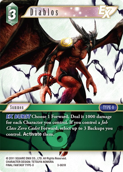 (061) Final Fantasy TCG Opus III Single: Diablos (3-061) Holo Rare
