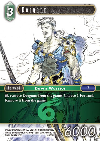 (063) Final Fantasy TCG Opus III Single: Dorgann (3-063) Holo Hero