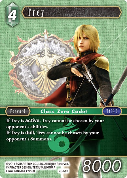 (064) Final Fantasy TCG Opus III Single: Trey (3-064) Holo Hero