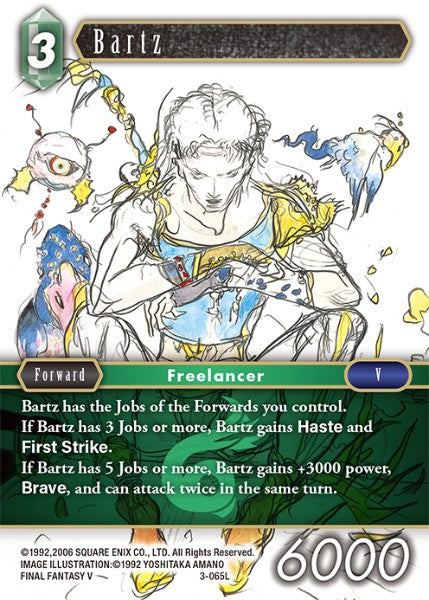 (065) Final Fantasy TCG Opus III Single: Bartz (3-065) Holo Legend
