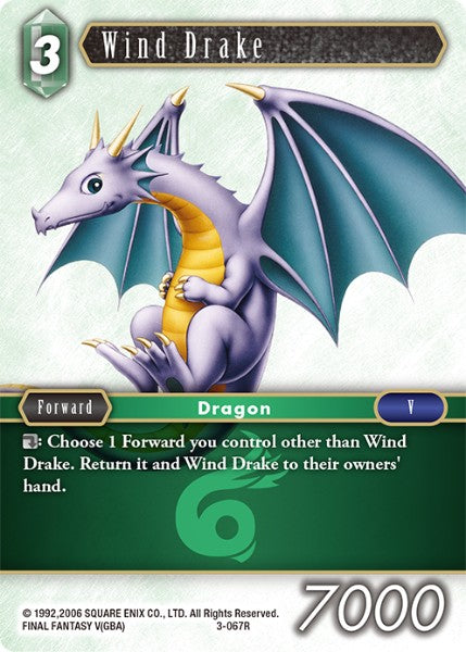 (067) Final Fantasy TCG Opus III Single: Wind Drake (3-067) Holo Rare