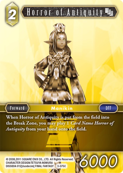 (075) Final Fantasy TCG Opus III Single: Horror of Antiquity (3-075) Holo Common