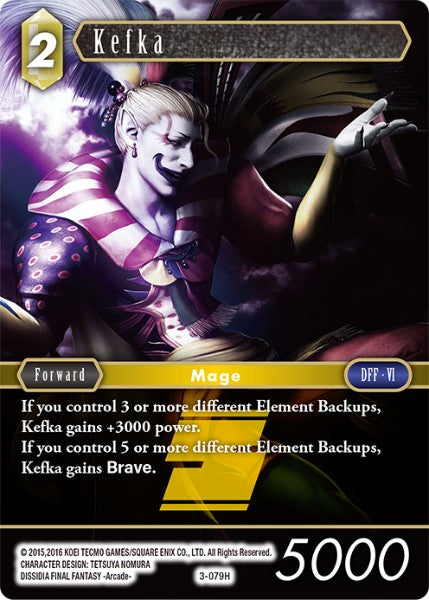 (079) Final Fantasy TCG Opus III Single: Kefka (3-079) Holo Hero