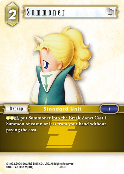(081) Final Fantasy TCG Opus III Single: Summoner (3-081) Holo Common