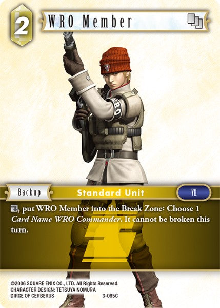 (085) Final Fantasy TCG Opus III Single: WRO Member (3-085)  Common