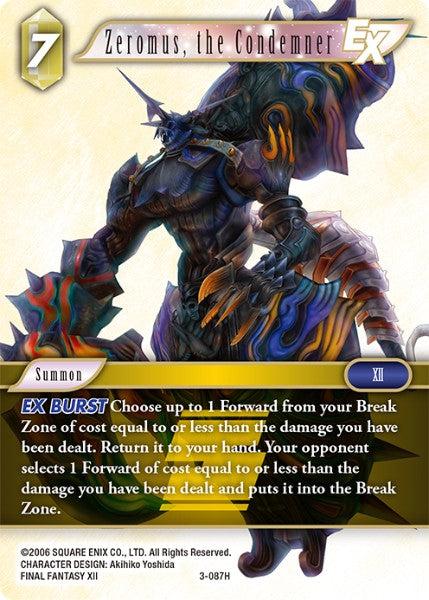 (087) Final Fantasy TCG Opus III Single: Zeromus, the Condemner (3-087)  Hero