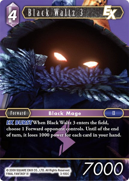 (105) Final Fantasy TCG Opus III Single: Black Waltz 3 (3-105)  Common
