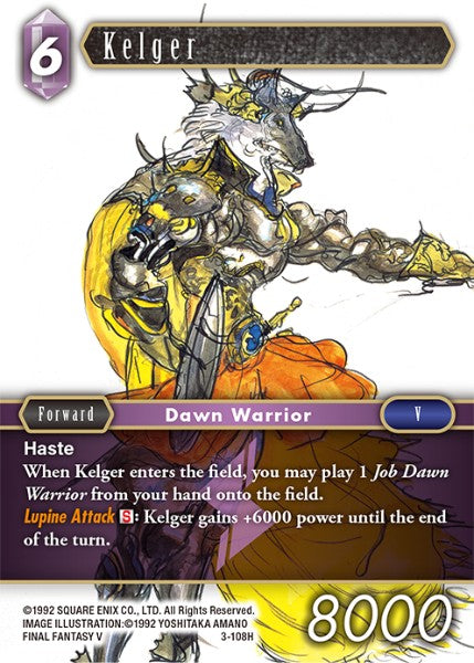 (108) Final Fantasy TCG Opus III Single: Kelger (3-108)  Hero