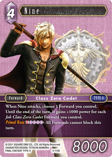 (113) Final Fantasy TCG Opus III Single: Nine (3-113)  Rare