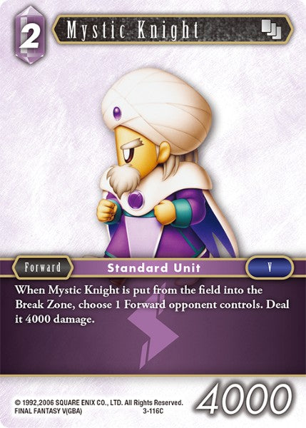 (116) Final Fantasy TCG Opus III Single: Mystic Knight (3-116) Holo Common