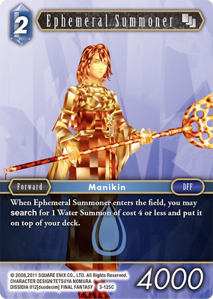(125) Final Fantasy TCG Opus III Single: Ephemeral Summoner (3-125)  Common