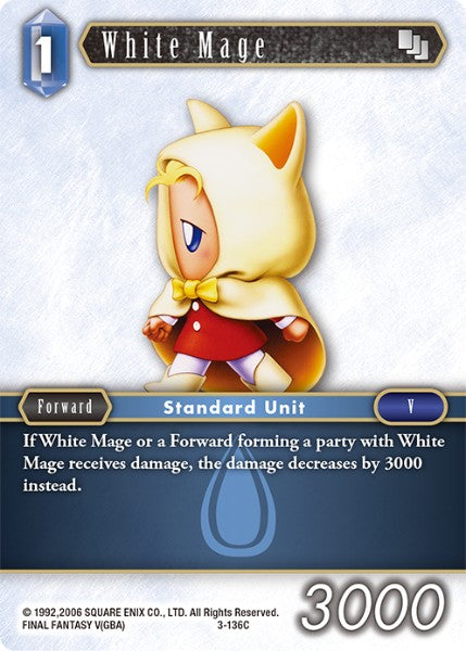 (136) Final Fantasy TCG Opus III Single: White Mage (3-136) Holo Common