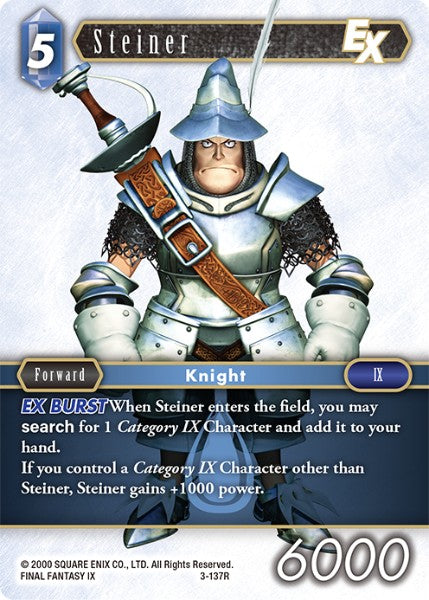 (137) Final Fantasy TCG Opus III Single: Steiner (3-137) Holo Rare