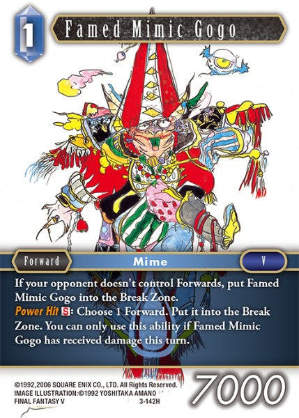 (142) Final Fantasy TCG Opus III Single: Famed Mimic Gogo (3-142)  Hero