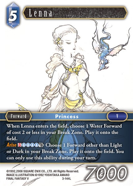 (3-144) Final Fantasy TCG Emissaries of Light Single: Lenna (3-144) Holo Legend
