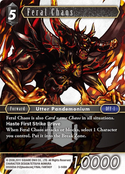 (148) Final Fantasy TCG Opus III Single: Feral Chaos (3-148) Holo Hero