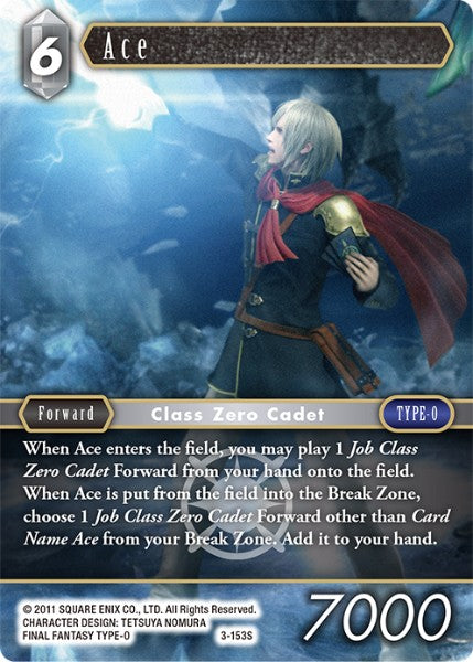 (153) Final Fantasy TCG Opus III Single: Ace (3-153) Holo Starter