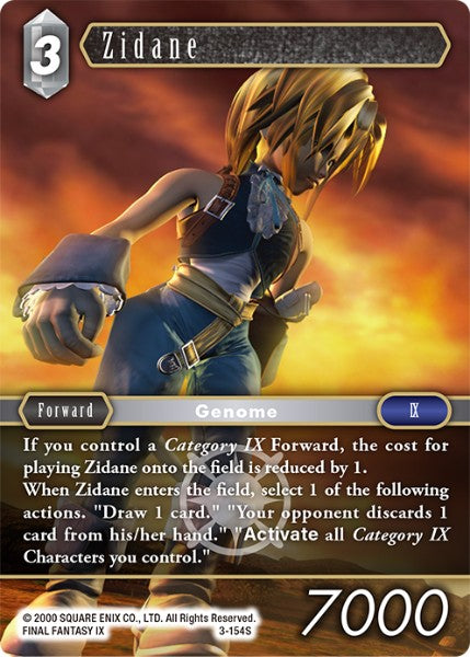 (154) Final Fantasy TCG Opus III Single: Zidane (3-154) Holo Starter