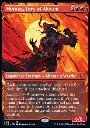 (300) Magic The Gathering Zendikar Rising: Extras Single: Moraug, Fury of Akoum Holo Mythic