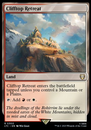 (300) Magic The Gathering Commander: The Lord of the Rings: Tales of Middle-earth Single: Clifftop Retreat  Rare