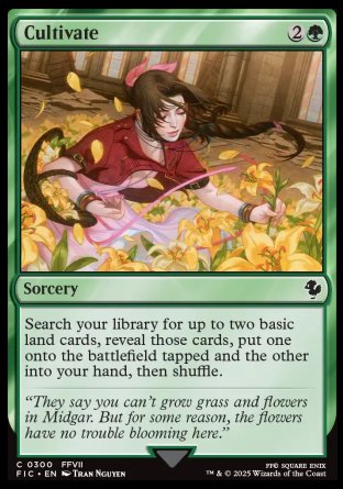 (300) Magic The Gathering Commander: Magic: The Gathering - FINAL FANTASY: Collector's Edition Single: Cultivate Holo Common