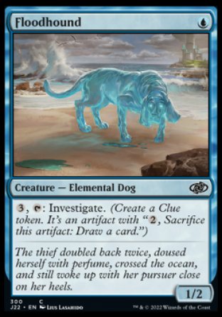 (300) Magic The Gathering Jumpstart 2022 Single: Floodhound Holo Common