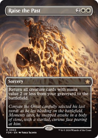 (300) Magic The Gathering Magic: The Gathering Foundations: Extras Single: Raise the Past (V.1) Holo Rare