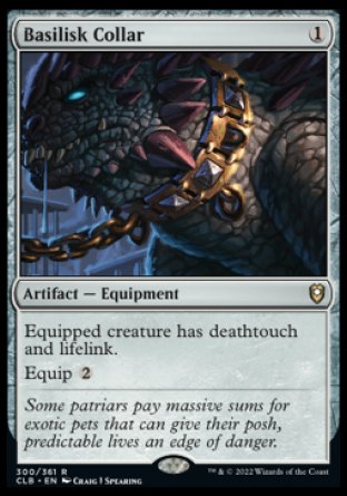 (300) Magic The Gathering Commander Legends: Battle for Baldur's Gate Single: Basilisk Collar Holo Rare
