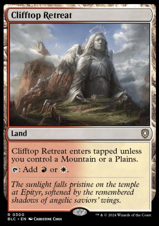(300) Magic The Gathering Commander: Bloomburrow Single: Clifftop Retreat  Rare