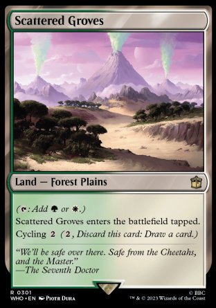 (301) Magic The Gathering Universes Beyond: Doctor Who Single: Scattered Groves Holo Rare