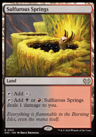 (301) Magic The Gathering Commander: Duskmourn: House of Horror Single: Sulfurous Springs  Rare