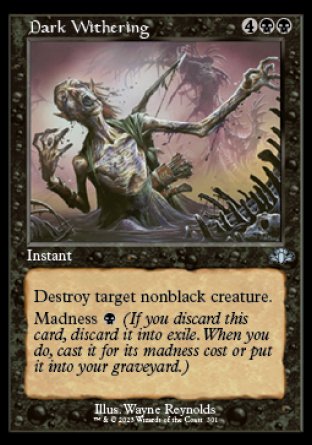 (301) Magic The Gathering Dominaria Remastered: Extras Single: Dark Withering  Uncommon