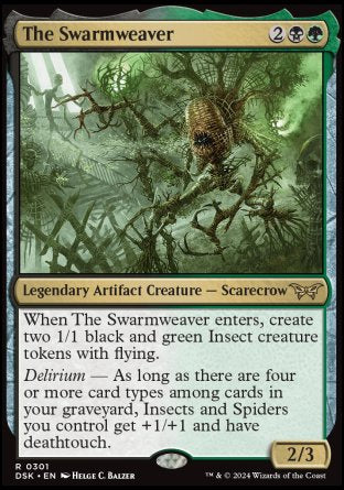 (301) Magic The Gathering Duskmourn: House of Horror: Extras Single: The Swarmweaver (V.1) Holo Rare