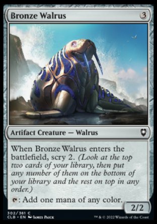 (302) Magic The Gathering Commander Legends: Battle for Baldur's Gate Single: Bronze Walrus Holo Common