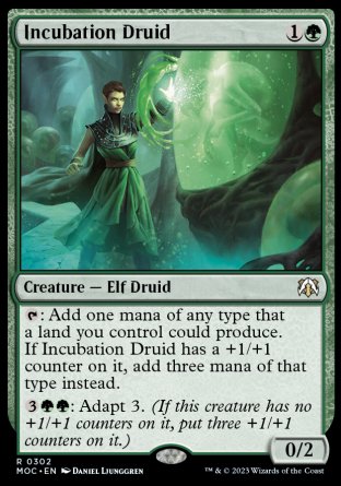 (302) Magic The Gathering Commander: March of the Machine Single: Incubation Druid  Rare