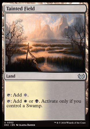 (302) Magic The Gathering Commander: Duskmourn: House of Horror Single: Tainted Field  Uncommon