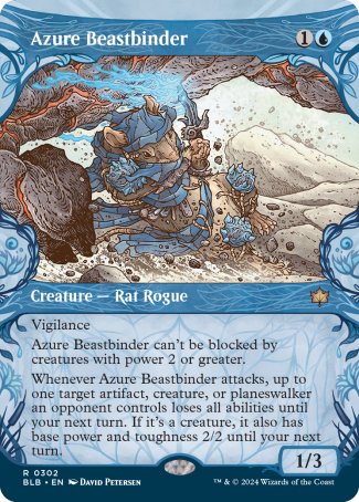 (302) Magic The Gathering Bloomburrow: Extras Single: Azure Beastbinder Holo Rare