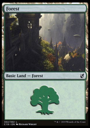 (302) Magic The Gathering Commander 2019 Single: Forest (V.3)  Land